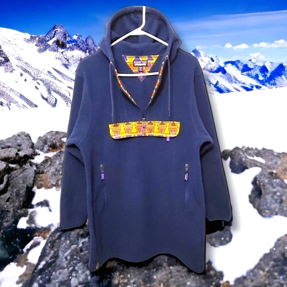 Patagonia Limited Edition Cagoule Fleece Navy Vision Quest Pullover Parka Jacket